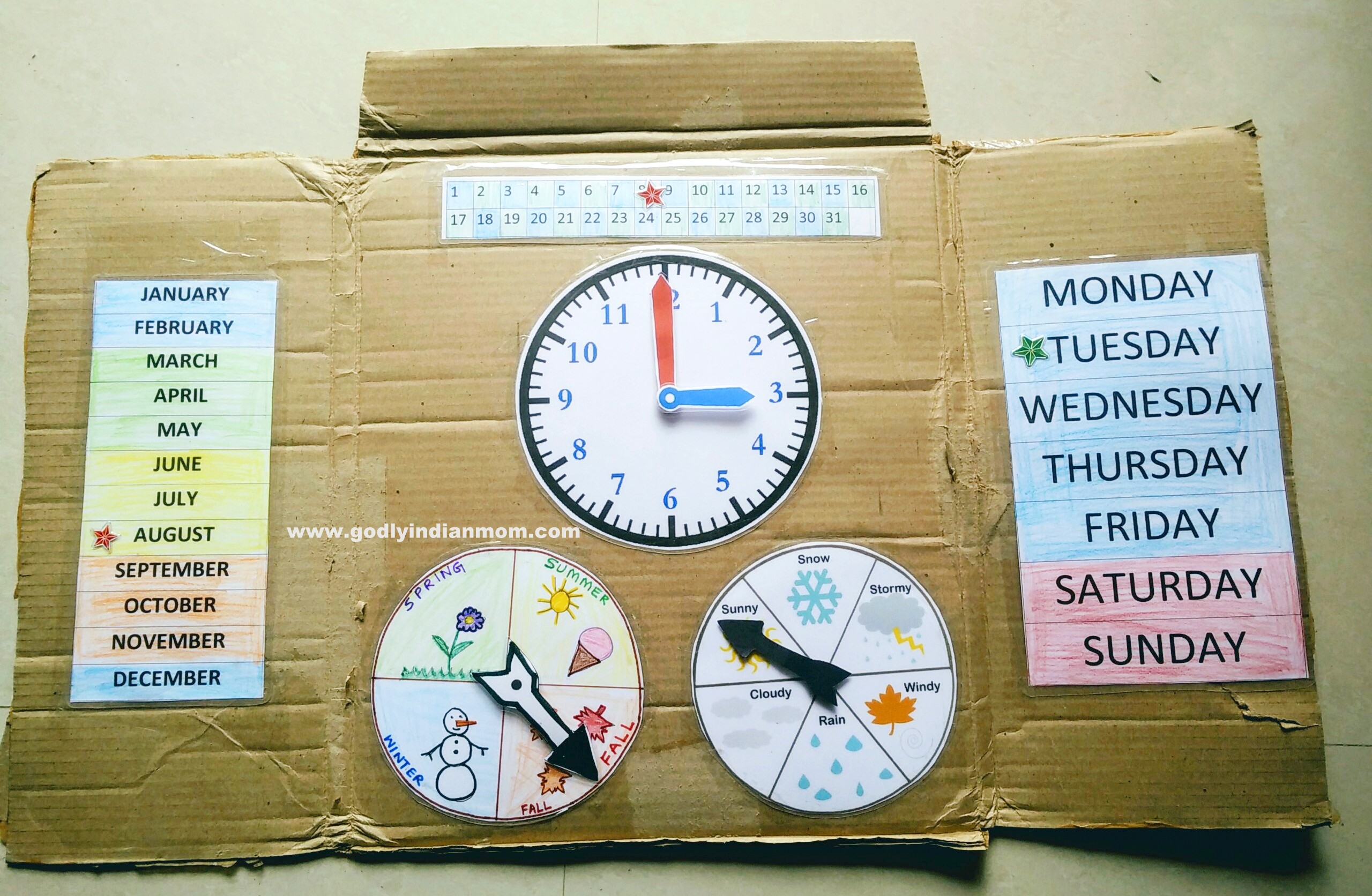 DIY Circle Time Calendar Printable Teaching Calendar Godly Indian Mom
